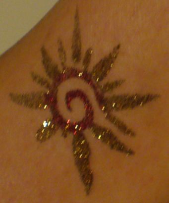 Glitter Sun Tattoos
